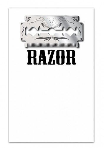 decoracion sobre cCuchilla de afeitar 